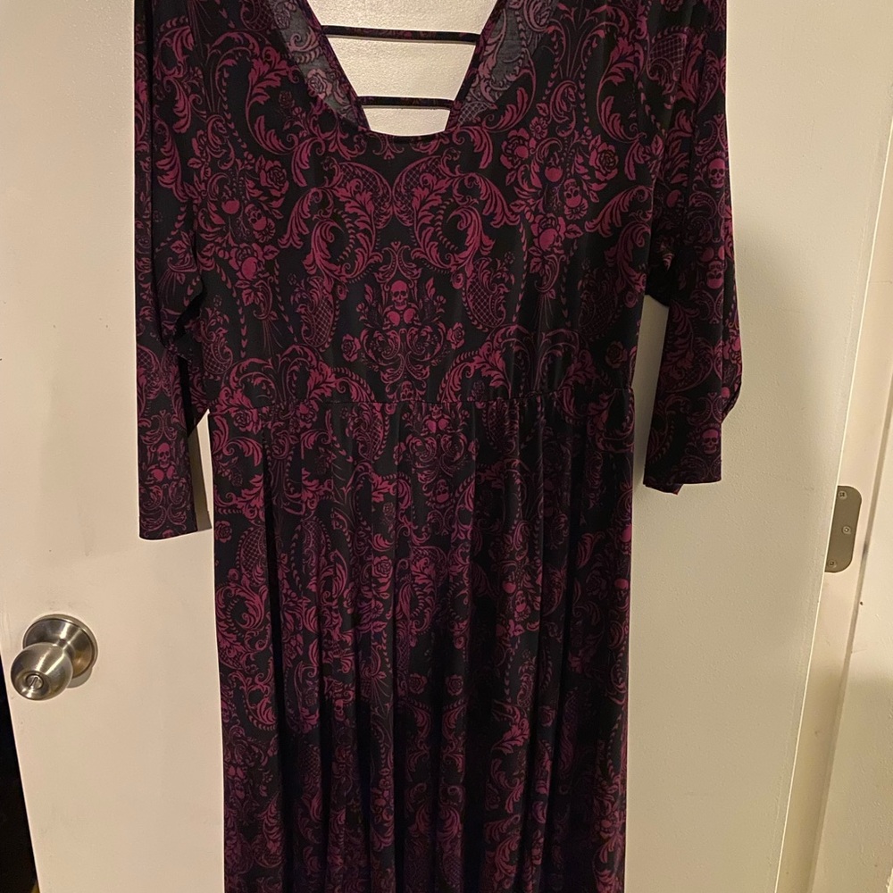 Torrid Black and Purple 3/4 Sleeve Dress - Picture 2 of 5